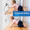 LIDER Flat-Face Outlet Extender with 3 Receptacles, Ultra-Thin Wall Plate Plug with Cord Extender and 3-Outlet Power Strip, 3ft Cord, LWE3-315-NK, ETL-Listed, Nickel view 4