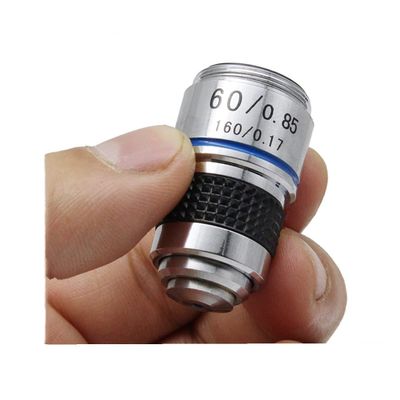 Microscope Accessories Kit 60x L=185 Biological Microscope Objective Lens for 160/0.17 with Spring Mounted Microscope Slides