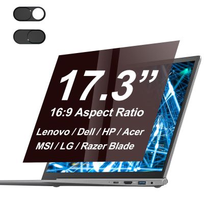 XinWoTuo 17.3" Laptop Privacy Screen Protector for 16:9 Aspect Widescreen Computer Monitor, 17.3 Inch Eye Protection Privacy Laptop Screen Filter Anti-Glare Anti-Blue Light Privacy Film Bubble Free