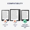 kwmobile Cover Compatible with Kobo Clara 2E / Tolino Shine 4 - Stitchwork Design Case - Travel Outline White/Dark Grey view 2