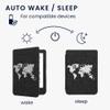 kwmobile Cover Compatible with Kobo Clara 2E / Tolino Shine 4 - Stitchwork Design Case - Travel Outline White/Dark Grey view 3