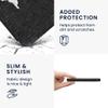 kwmobile Cover Compatible with Kobo Clara 2E / Tolino Shine 4 - Stitchwork Design Case - Travel Outline White/Dark Grey view 4
