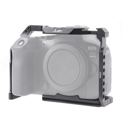 FocusFoto Camera Cage for Canon EOS R6 Mark II Mirrorless Camera, Aluminium Alloy Stabilizer Rig with Cold Shoe and 1/4" 3/8" Screw Mouting for Video Filmmaking