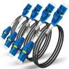(1m - 4Pack) Uniboot LC to LC Armored Fiber Patch Cable, Single Mode Duplex Fiber Optic Cable Jumper Optical Patch Cord, 9/125um, (OS1/OS2 Compatible), LSZH Black