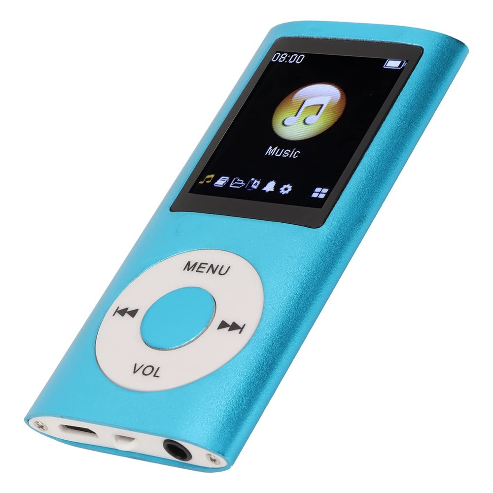 64G MP3 Player, 1.8 Inch Screen MP3 Music Player for Sports Studying, Support MP3 WMA FLAC APE AAC OGG and ACELP, Earphone Included (Blue)