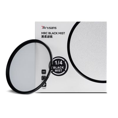 7artisans Black Mist Filter 1/4 Aluminum Alloy Natural Soft Diffuser Effect Dream Cinematic Effect Soft Focus Optical Glass Filter (49mm)
