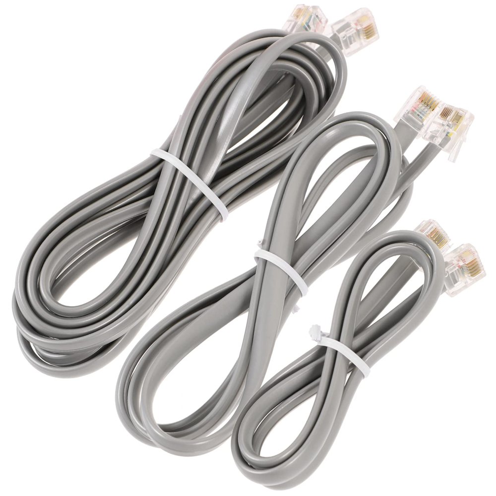 SUPVOX Extension Cords Pack 3pcs White Telephone Line Cord Phone Cable for Landline Phones