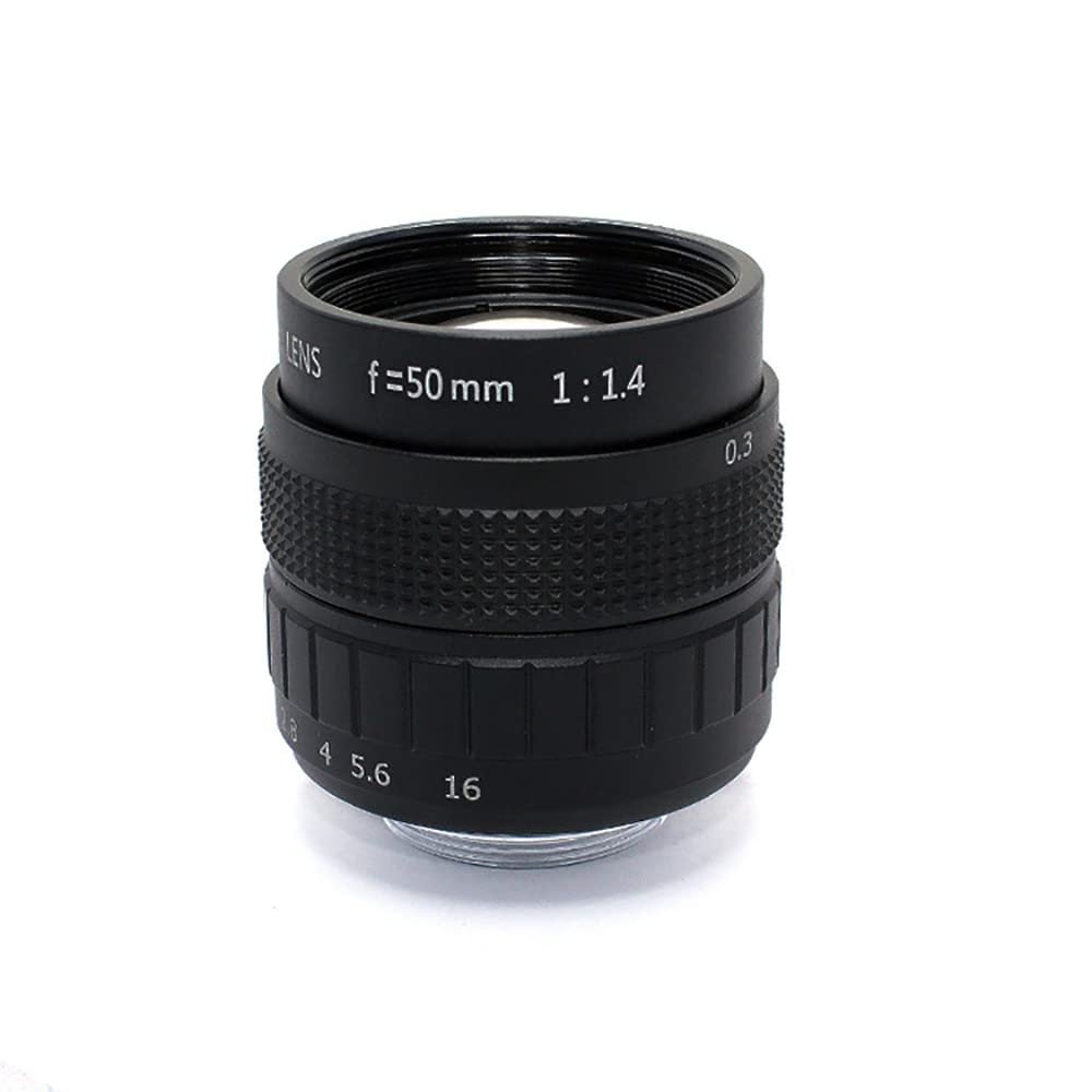 Megapixel C Mount 1MP 50mm Manual Iris Lens for HD CCTV Security DSLR Camera F1.4 2/3" inch Image Format Size Metal