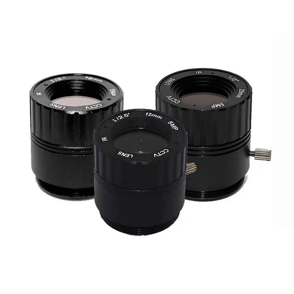 HD 5.0Megapixel IR CCTV CS Mount Lens 12/16/25mm 5MP for HD Security Cameras F1.4 Image Format 1/2" 1/2.5" Metal HFOV (Size : CS-16mm-5MP)