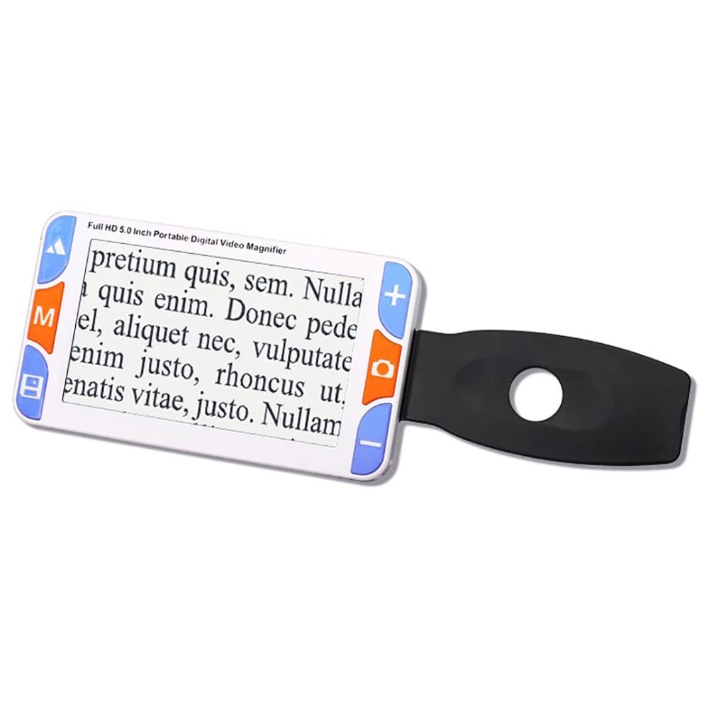 5 Inch Handheld Portable Digital Reading Magnifier with Double Camera View Far and Near, 3~48x Zoom Electronic Reading Aids for Low Vision, 26 Kinds Color Mode, Voice Prompt, AV HDMI 1080Pi60 Out
