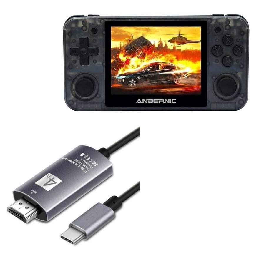 BoxWave Cable Compatible with Anbernic RG350P - SmartDisplay Cable - USB Type-C to HDMI (6 ft), USB C/HDMI Cable - Jet Black