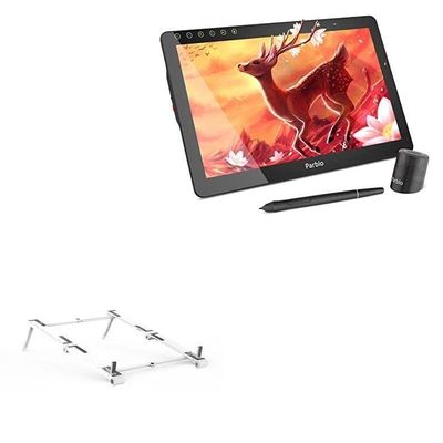 BoxWave Stand and Mount Compatible with Parblo Coast 16 Pro - Pocket Aluminum Stand 3-in-1, Portable Multi Angle Viewing Riser - Metallic Silver