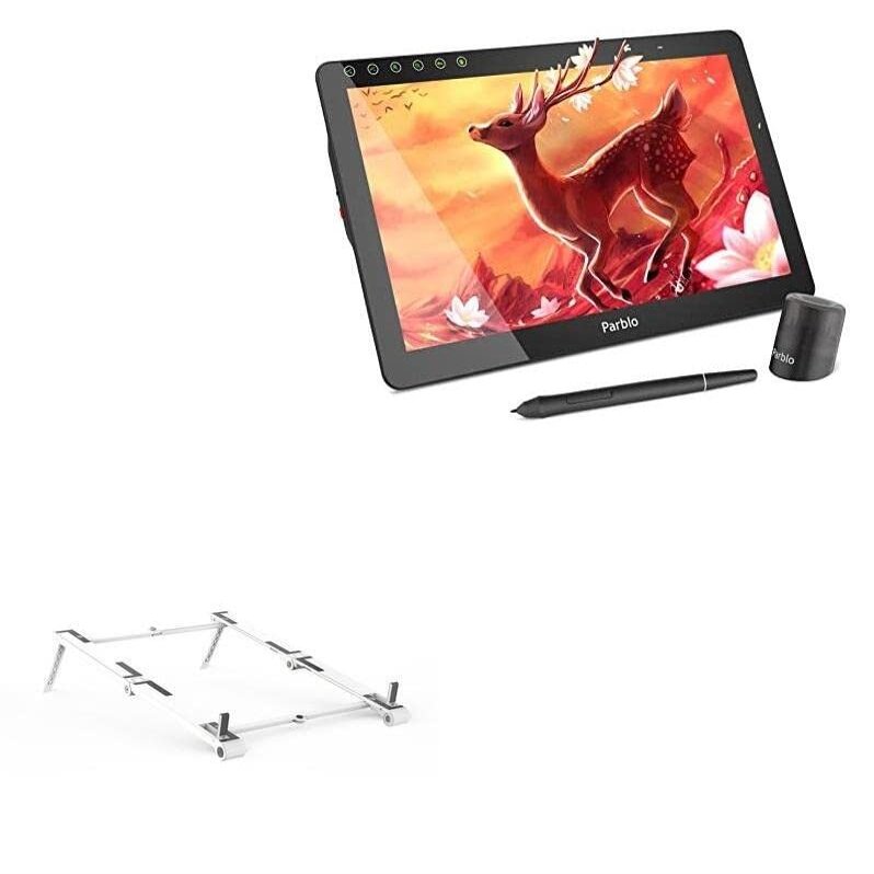BoxWave Stand and Mount Compatible with Parblo Coast 16 Pro - Pocket Aluminum Stand 3-in-1, Portable Multi Angle Viewing Riser - Metallic Silver