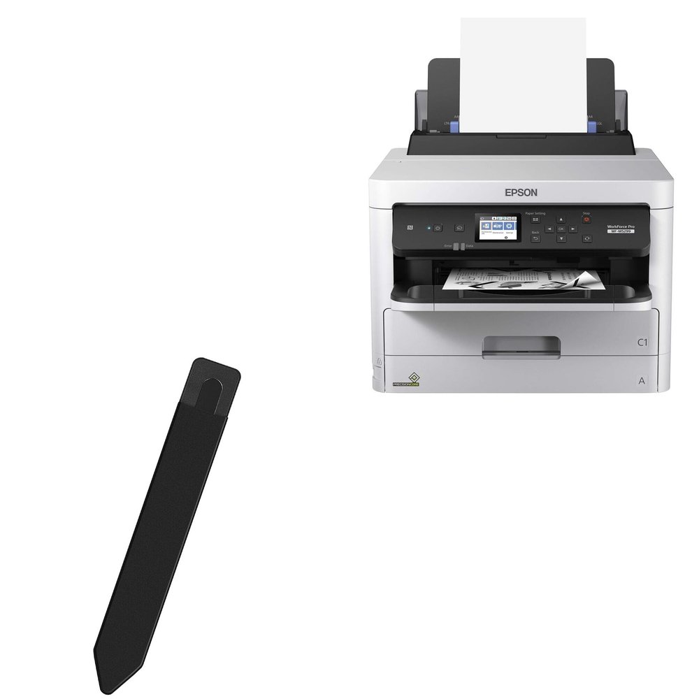 BoxWave Stylus Pouch Compatible with Epson Workforce Pro WF-M5299 - Stylus PortaPouch, Pen Stylii Holder Carrier Portable Self-Adhesive - Jet Black