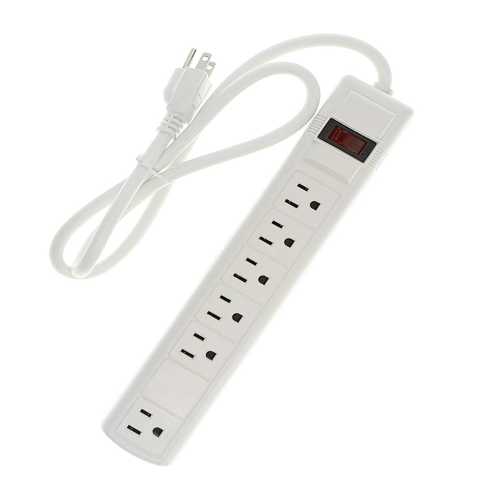 Cable Central LLC (50 Pack) 3Ft 6-Outlet Perpendicular Surge Protector 14AWG/3, 15A 90J - 3 Feet