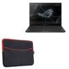 BoxWave Case Compatible with ASUS ROG Flow X13 (GV301) - SoftSuit with Pocket, Soft Pouch Neoprene Cover Sleeve Zipper Pocket - Jet Black with Red Trim view 1