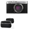 BoxWave Case Compatible with Fujifilm X-E4 - SoftSuit with Pocket, Soft Pouch Neoprene Cover Sleeve Zipper Pocket - Jet Black with Grey Trim view 1