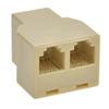 Cable Central LLC (50 Pack) RJ12 1Jack/2Jack T Adapter, Straight Beige view 1