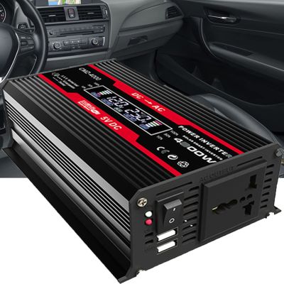 ROGHA 300W Power Inverter/Car Inverter Power Converter DC 12V to AC 110V 220V AC Charging Port and 2A USB Ports for Laptop, Smart Phone,Black-220V