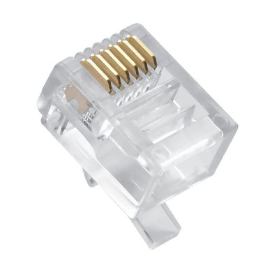 Cable Central LLC (50 Pack) RJ12 (6P6C) Plug for Solid Round Wire 100pk