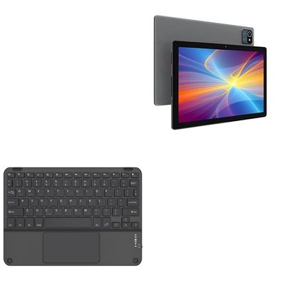 BoxWave Keyboard Compatible with Moderness Android 10 Tablet MB1001 (10.1 in) - SlimKeys Bluetooth Keyboard with Trackpad, Portable Slim TouchPad - Jet Black