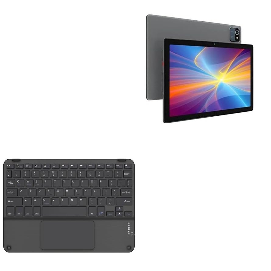 BoxWave Keyboard Compatible with Moderness Android 10 Tablet MB1001 (10.1 in) - SlimKeys Bluetooth Keyboard with Trackpad, Portable Slim TouchPad - Jet Black