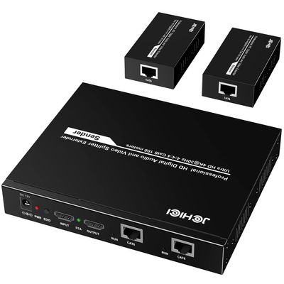 HDMI Extender Splitter 1 x 2, JCHICI 4K@30Hz 100M(328fts) HDMI Splitter with Loopout and EDID Copy Function, Lossless Transmission and Zero Latency, Support 3D