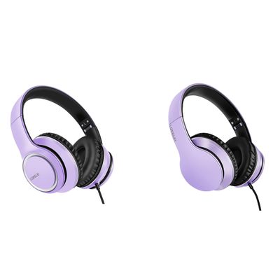 LORELEI X8 Wired Over Ear Headphones (Dark Purple) & X6 Wired Over Ear HeadphonesPurple-Black