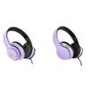 LORELEI X8 Wired Over Ear Headphones (Dark Purple) & X6 Wired Over Ear HeadphonesPurple-Black view 1