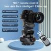 Upgraded Motorized Pan Tilt Head, 360 AI Face Tracking Motorized Panoramic Head with Remote Control, Universal Pan Tilt Tripod Head for Smartphone Camera, view 2
