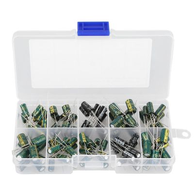 100pcs 10 Values 10v 63v 10uf 470uf Electrolytic Capacitors Audio Capacitor Set Storage Case Assorted Kit