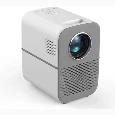 RMENST Projector, Multimedia Home Theater Video Projector, Mini Projector, with Full HD 1080P HDMI, USB, AV, for Home (Color : White)