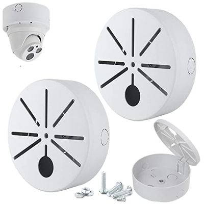 Puyreeinn 2 Pack Universal Bullet Security Mount Box, Dome Camera Junction Box, Bracket Hide Cable, ABC Plastic Enclosure Outdoor Camera Cover, Base Junction Box