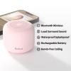 Bobtot Portable Bluetooth Speakers with Strap Easy to Carry, Wireless IPX5 Waterproof Mini Speaker with Loud Stereo Sound, 20 Hours Playtime, Rechargeable Battery, Built-in Microphone, Pink view 3