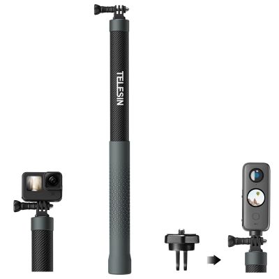 TELESIN G3 Extension Selfie Stick Pole (118"/3M 100% Carbon Fiber), Invisible Light Monopod for DJI Osmo Nano 360 Action 6 5 Pro 4 Pocket 3 GoPro 13 12 11 10, Insta360 X5 X4 X3 Ace Pro