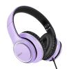 LORELEI X8 Wired Over Ear Headphones (Dark Purple) & E7 Kids Wired On Ear HeadphonesBlue&Red view 2