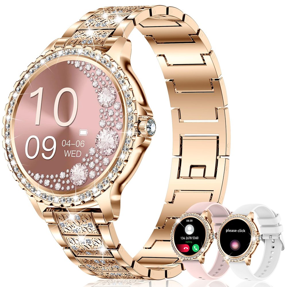 GADIXY Smart Watches for Women (Answer/Make Call),120+ Sport Fitness Tracker Smartwatch for Android iOS,1.32" HD Screen with Heart Rate/Blood Oxygen/Sleep Monitor/AI Voice Watches for Women,3 Straps