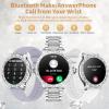 Smart Watch for Women with Diamonds (Answer/Make Call),1.32''Full Screen Smart Watch for Android /iOS,Fitness Tracker with Heart Rate/Blood Oxygen/Sleep Monitor/AI Voice Watches for Women,3 Straps view 2