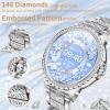 Smart Watch for Women with Diamonds (Answer/Make Call),1.32''Full Screen Smart Watch for Android /iOS,Fitness Tracker with Heart Rate/Blood Oxygen/Sleep Monitor/AI Voice Watches for Women,3 Straps view 3