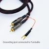 2ft Ultra Low Noise Double Audio 2 RCA to 2 xlr male Cable balance Ground Wire of turntable Independent Shielded Signal Line Preamp LP Vinyl Record Player Amplifier Chassis Gold Plated Connector view 2