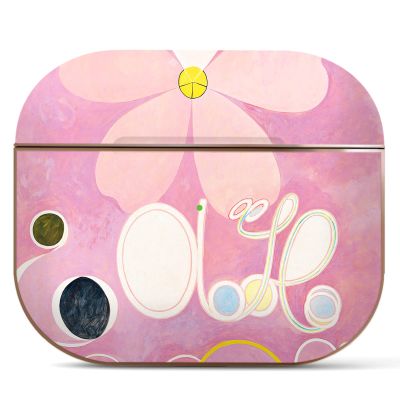 Berkin Arts Compatible with AirPods Pro 1st Generation Case Rose Gold Hard Cover with Keychain OrphismPink Abstract (The No.5 by Hilma af Klint)