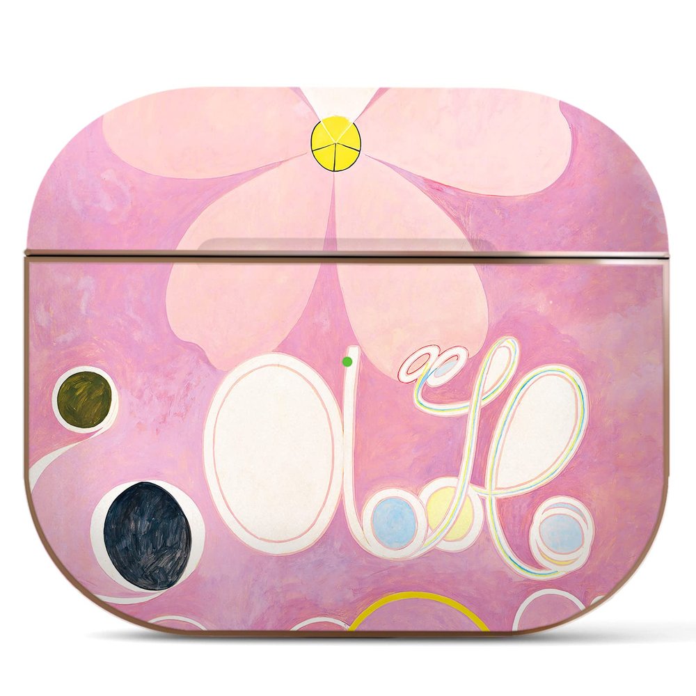 Berkin Arts Compatible with AirPods Pro 1st Generation Case Rose Gold Hard Cover with Keychain OrphismPink Abstract (The No.5 by Hilma af Klint)