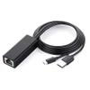 Lyzeous Ethernet Adapter with Power Cable for TV Stick (2Nd Gen), 4K Stick,TV Square, USB to RJ45 Wired LAN Adapter,Black view 1