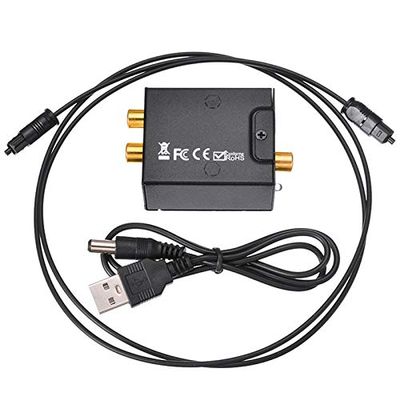 Lyzeous Digital to Analog Audio Converter Optical Fiber Toslink Coaxial Signal to RCA R/L Audio Decoder SPDIF ATV DAC Amplifier