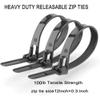 Lyzeous Releasable Zip Ties 12Inch Heavy Duty Zip Tie Thick Black 100Lb Tensile Strength Nylon Cable Wire Ties 100Pcs view 3