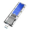 Lyzeous External M.2 NGFF SATA SSD Enclosure High Speed USB3.0 Gen1 5Gb/S Transparent SATA SSD Hard Drive Case for PC Blue