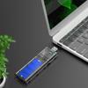 Lyzeous External M.2 NGFF SATA SSD Enclosure High Speed USB3.0 Gen1 5Gb/S Transparent SATA SSD Hard Drive Case for PC Blue view 2