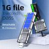 Lyzeous External M.2 NGFF SATA SSD Enclosure High Speed USB3.0 Gen1 5Gb/S Transparent SATA SSD Hard Drive Case for PC Blue view 3