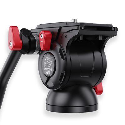 IFOOTAGE Video Camera Head Komodo K5S,Aluminum Fluid Heads,Stable Tripod Head for Pan and Tilt,with Quick Release Plate,Max Load 11 lbs/5kg