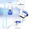 50 Pack USB Flash Drives Bulk with Lanyards USB 2.0 Thumb Drive Swivel Storage Flash Pack Bulk with LED Light for Data Storage Backup, 10 Colors (512 MB) view 3